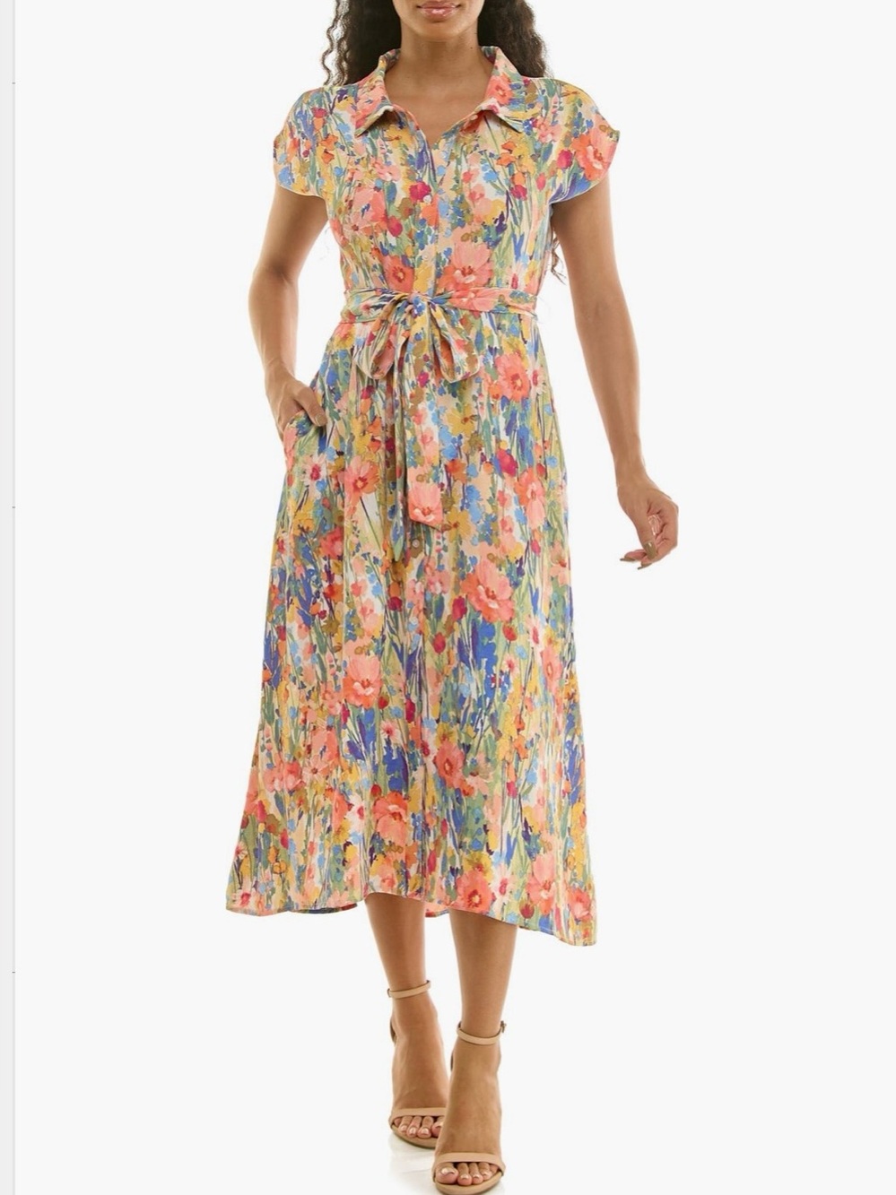 Nina Leonard Print Short
Sleeve Shirtdress, XL, Floral - NWT